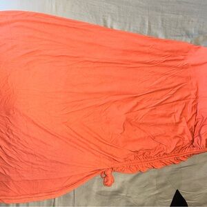 Orange Skirt with small side slit